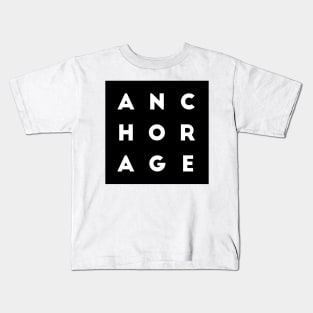 Anchorage | Black square letters Kids T-Shirt